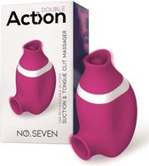 ACTION - No. Seven 2 In 1 Clitoris Sucker And Tongue Massager Usb Silicone