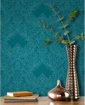 Rasch Damask 308518 Behang Blauw Barok Vlies