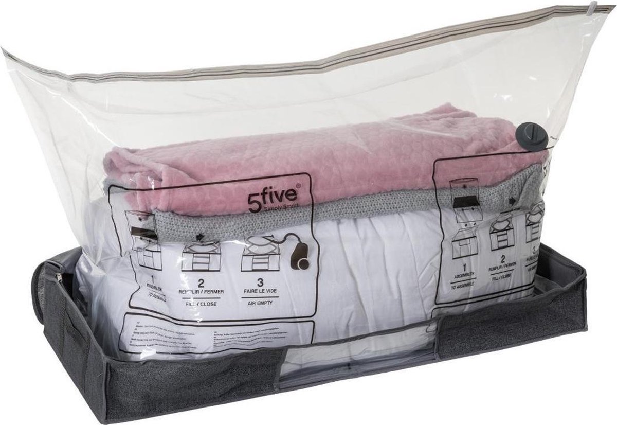 Vacuumzak dekbed opbergen onder bed - Grijs - Opvouwbaar & Luchtdicht