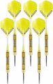 Afbeelding van het spelletje 2x Set van 3 dartpijlen Speedy Yellow Brass 19 grams - Darten/darts sport artikelen pijltjes messing