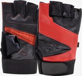 Forza Gewichthef Handschoenen - Leer - Zwart/Rood - L