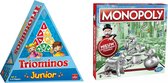 Spellenbundel - Bordspellen - 2 Stuks - Triominos Junior & Monopoly Classic