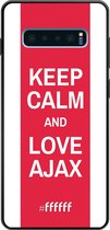 Samsung Galaxy S10 Plus Hoesje TPU Case - AFC Ajax Keep Calm #ffffff
