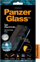 PanzerGlass CamSlider Gehard Glas Privacy Screenprotector Geschikt voor Apple iPhone 12 Pro Max - Zwart