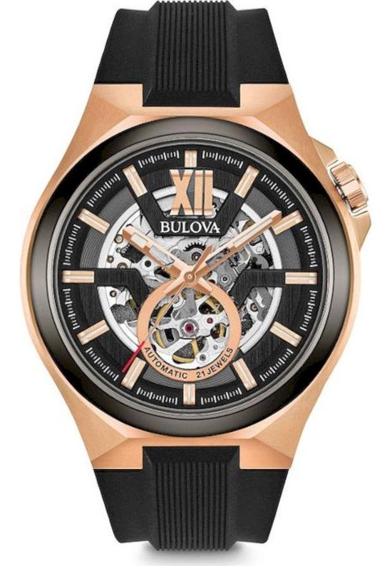 Bulova Automatic 98A177 Horloge - Siliconen - Zwart - Ø 46 mm