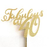 Taartdecoratie versiering| Taarttopper | Cake topper | Verjaardag | Fabulous 40|14 cm | Goud glitter | karton papier