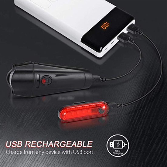 FIEZIO Fietsverlichting USB Oplaadbaar LED Fietslampen – Waterdicht - FIEZIO