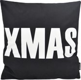 XMAS Black 'Kerst' Kussenhoes | Katoen / Polyester | 45 x 45 cm | Zwart-Wit