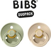BIBS Fopspeen - Maat 2 (6-18 maanden) DUOPACK - Sage & Vanilla - BIBS tutjes - BIBS sucettes