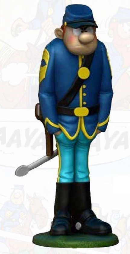 Plastoy Smurfin met tekst 'Un peu, beaucoup, schtroumpfement, a la folie