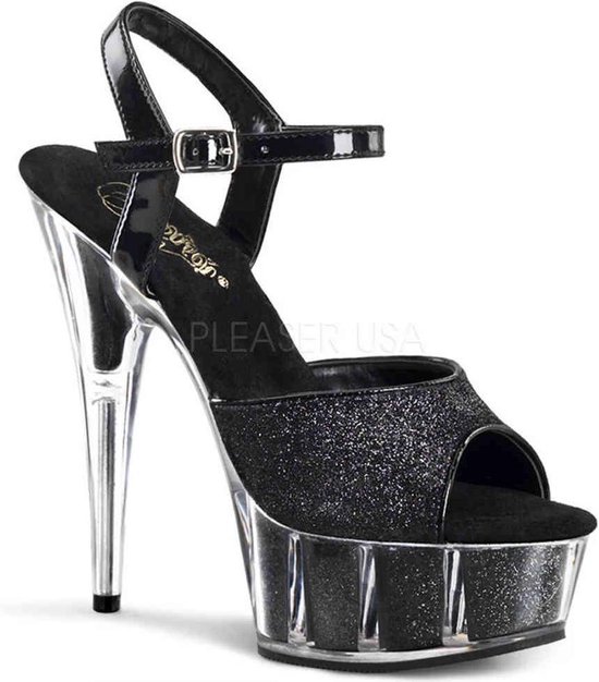 Pleaser - DELIGHT-609-5G Sandaal met enkelband - US 13 - 44 Shoes - Zwart