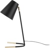 Leitmotiv Tafellampen Table lamp Noble metal black w. gold accents Zwart