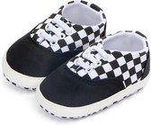Zwarte Sneakers met elastische veters - Katoen - Maat 19/20 - Zachte zool - 6 tot 12 maanden