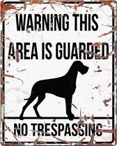 D&D Waakbord / Warning sign square danish dog gb Wit 20x25cm