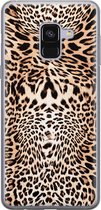 Samsung Galaxy A8 2018 hoesje siliconen - Animal print - Soft Case Telefoonhoesje - Luipaardprint - Bruin