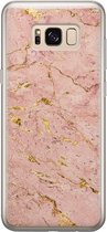 Samsung Galaxy S8 hoesje siliconen - Marmer roze goud - Soft Case Telefoonhoesje - Marmer - Roze