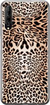 Huawei P Smart Pro hoesje - Animal print - Soft Case Telefoonhoesje - Luipaardprint - Bruin