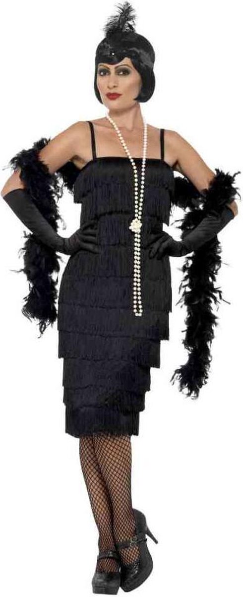 Smiffys - Flapper Kostuum - S - Zwart