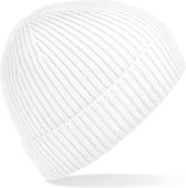 Bonnet d'hiver tricot côtelé blanc pour adulte - Chapeaux femme / homme - 97% polyacrylique et élasthanne