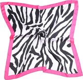 Dielay - Sjaal Silky Feel - 70x70 cm - Zebra - Roze