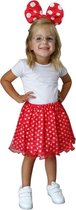 Minnie Mouse setje, rokje - oortjes - rood - sinterklaas - kerstmis - meisje - verjaardag - verkleed feestje - carnaval