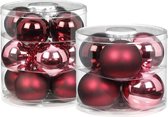 42x Berry Kiss mix pink/red glass christmas baubles shiny and matt - Kerstversiering/kerstdecoratie - kerstbal