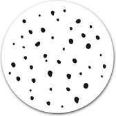 Ronde muursticker met zwarte stippen - WallCatcher | 140 cm behangsticker Wandcirkel | muurcirkel | Dots