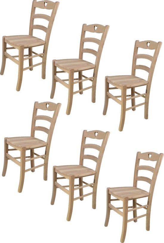 Tommychairs - Ensemble de 6 chaises classiques modèle Cuore. Très approprié pour  la... | bol.com
