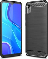 Xiaomi Redmi 9A Hoesje Geborsteld TPU Flexibel Zwart