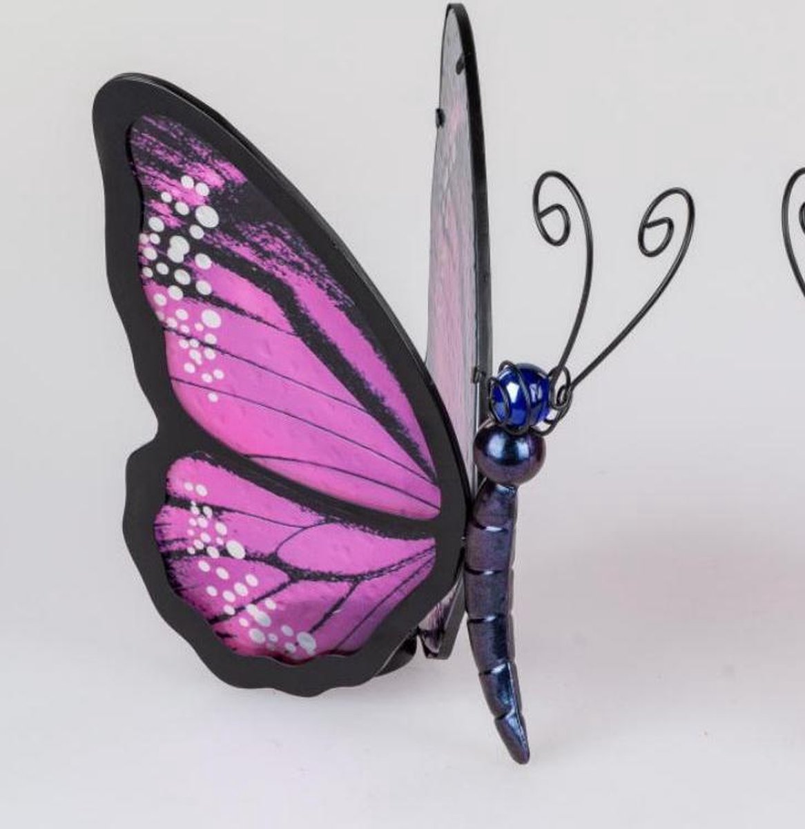 Glazen waxinelicht houder vlinder Paars LARGE 24 cm hoog met waxinehouder  glaasje en... | bol.com