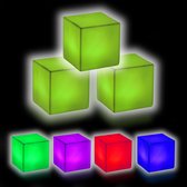 Relaxdays led kubus - set van 3 stuks - nachtlampje - snoerloos - verlichte kubus