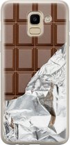 Samsung Galaxy J6 2018 hoesje siliconen - Chocoladereep - Soft Case Telefoonhoesje - Print / Illustratie - Bruin