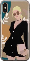 iPhone X/XS hoesje siliconen - Abstract girl - Soft Case Telefoonhoesje - Print / Illustratie - Transparant, Multi