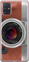 Samsung Galaxy A71 hoesje siliconen - Vintage camera - Soft Case Telefoonhoesje - Print / Illustratie - Bruin