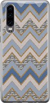 Huawei P30 hoesje - Retro zigzag - Soft Case Telefoonhoesje - Print / Illustratie - Multi