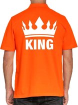 Koningsdag poloshirt / polo t-shirt King oranje voor heren - Koningsdag kleding/ shirts L