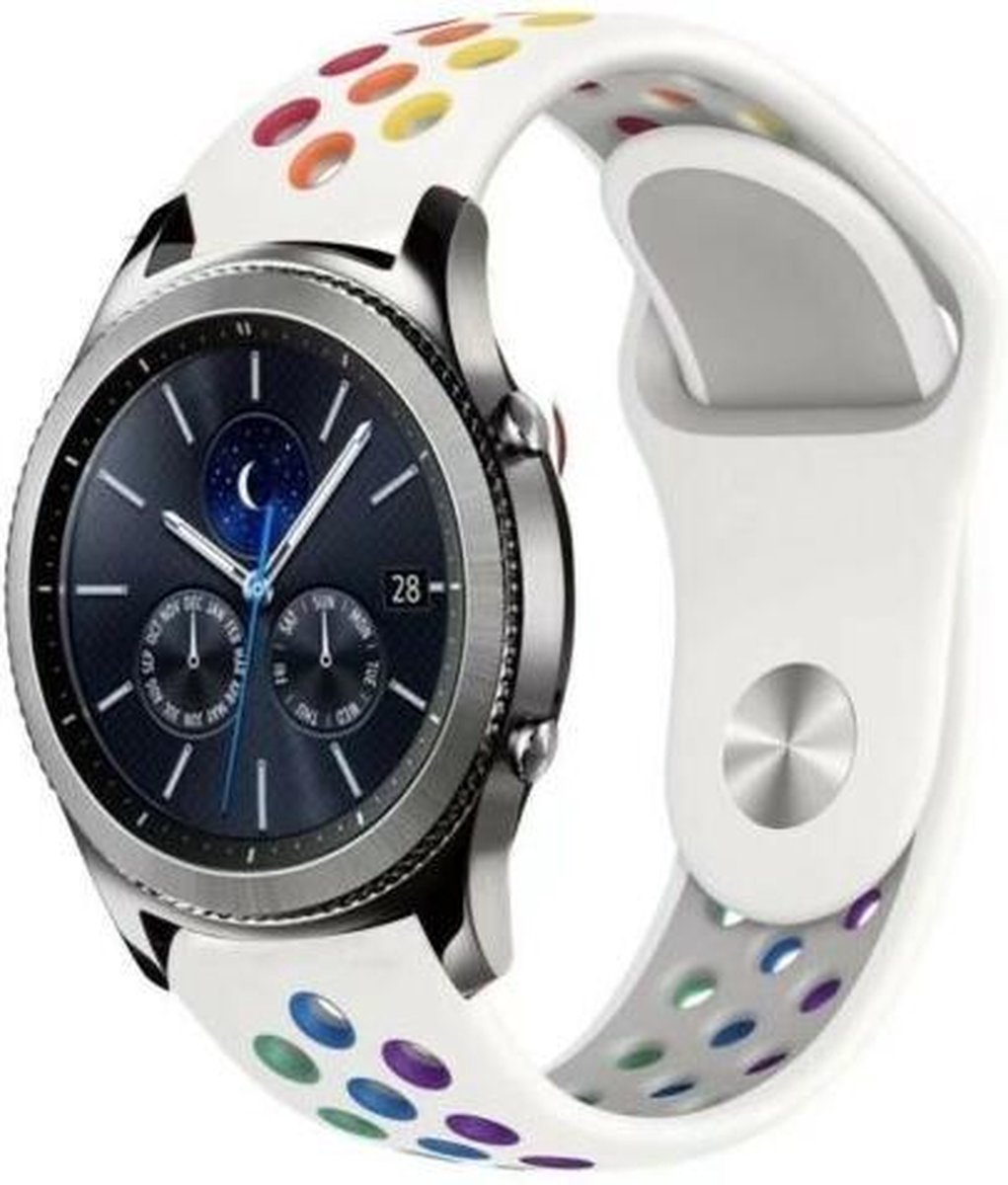 Sportband – geschikt voor Samsung Gear S3 (46mm) – wit/kleurrijk