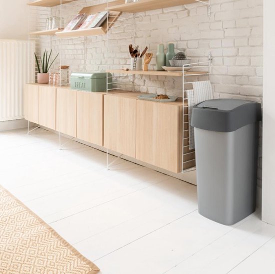 Curver Pacific Flip Bin Prullenbak 45 Liter Inhoud Zilver