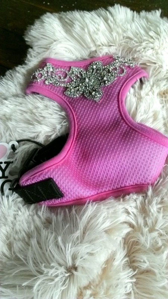 I Love My Dog Hondenharnas Crystal Pink