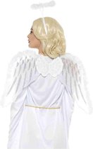 SMIFFYS - Witte engel set met vleugels en halo voor volwassenen - Accessoires > Supporter Kit