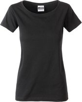 James and Nicholson Dames/dames Basic Organic Katoenen T-Shirt (Zwart)