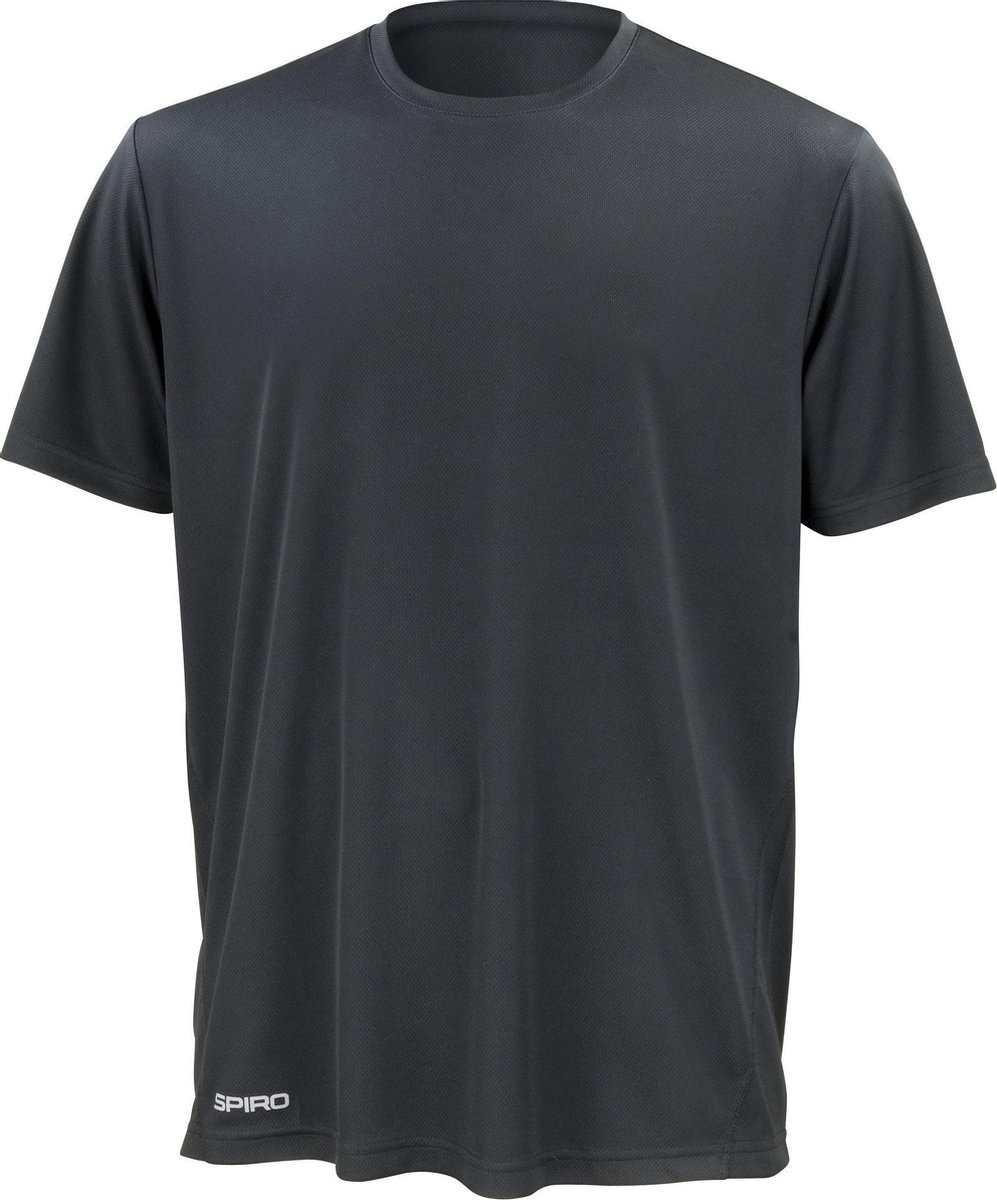 Spiro Heren Quick-Dry Sports Short Sleeve Performance T-Shirt (Zwart)