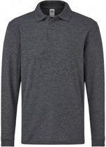Fruit of the Loom Kinderen/Kinderen Lange Mouw Pique Polo Shirt (Donkere Heide)