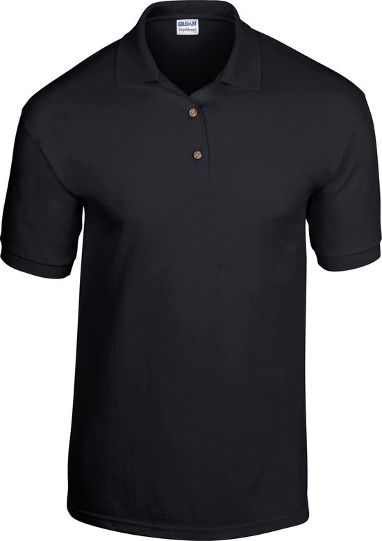 Gildan DryBlend Childrens Unisex Jersey Polo Shirt (Verpakking van 2) (Zwart)