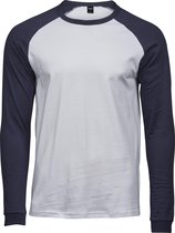 Tee Jays Herenshirt met lange mouwen Baseball T-Shirt (Wit/Zwaar)