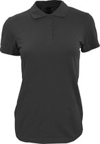 SOLS Dames/dames Perfect Pique Poloshirt met korte mouwen (Zwart)