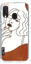 Casetastic Samsung Galaxy A20e (2019) Hoesje - Softcover Hoesje met Design - Line Art Woman Print