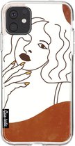 Casetastic Apple iPhone 11 Hoesje - Softcover Hoesje met Design - Line Art Woman Print