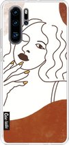 Casetastic Huawei P30 Pro Hoesje - Softcover Hoesje met Design - Line Art Woman Print