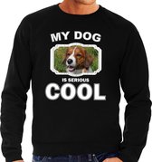 Kooiker honden trui / sweater my dog is serious cool zwart - heren - Kooikerhondjes liefhebber cadeau sweaters XL